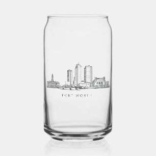 Verre Canette Ligne artistique minimaliste de la skyline de Fort