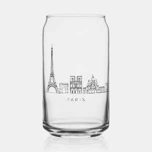 Verre Canette Ligne artistique minimaliste de la skyline de Pari