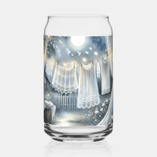 Verre Canette Ligne de blanchisserie Lune Cottagecore