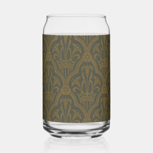 Verre Canette Lily vintage et Motif de la Couronne Art déco vict