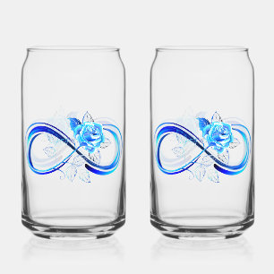 Verre Canette L'infini lumineux avec une rose bleue