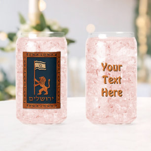 Verre Canette Lion Du Jour De Jérusalem Avec Drapeau