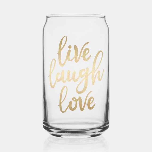 Verre Canette Live Laugh Love Faux Gold Letting (Recto)