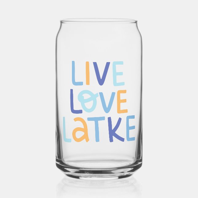 Verre Canette Live Love Latke Hanoukka Design (Recto)