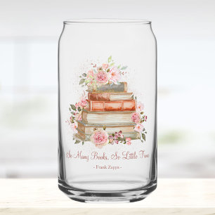Verre Canette Livres de citations personnalisées et roses roses 