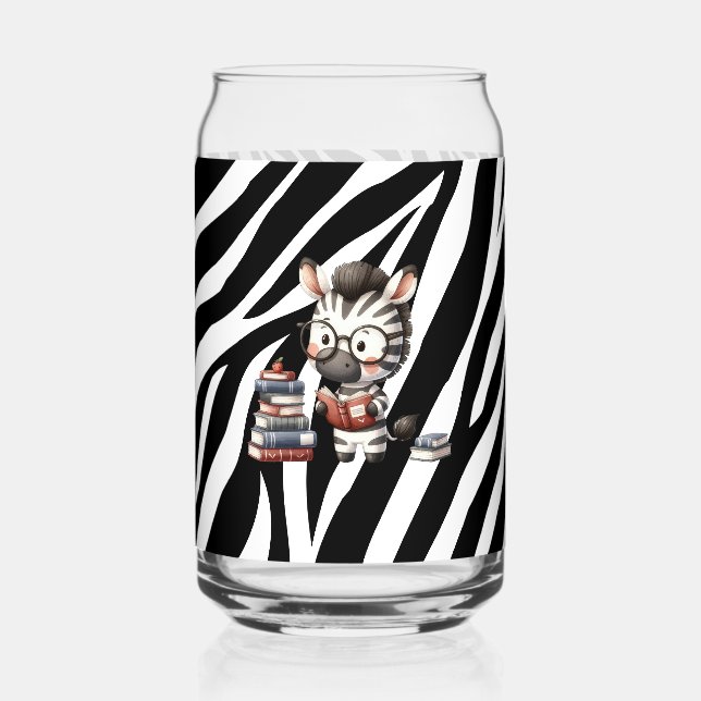 Verre Canette Livres De Lecture Zebra. (Recto)