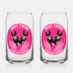 Verre Canette Llama Alpaca Twin Girl