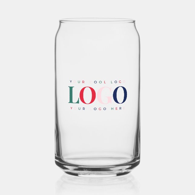 Verre Canette Logo coloré du rectangle Entreprise Personnalisé (Recto)