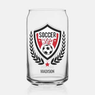 Verre Canette Logo de soccer de nom personnalisé