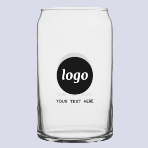 Verre Canette Logo simple avec texte promotionnel d'entreprise