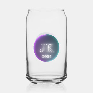 Verre Canette Logo Turquoise rose de Can Glass JK 2021