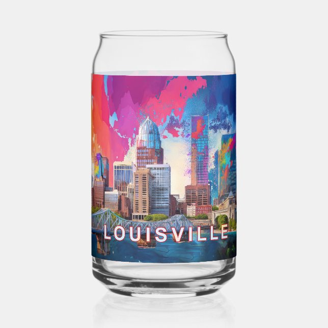 Verre Canette Louisville Skyline coloré (Verso)