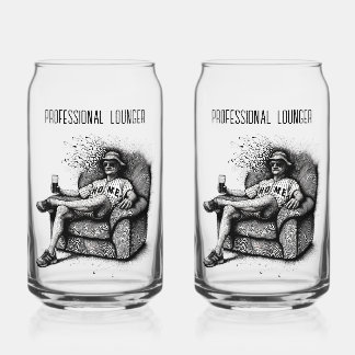 Verre Canette Lounger professionnel noir blanc encre personnalis