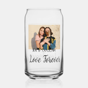 Verre Canette Love Forever LGbtq couple fierté ajouter nom photo