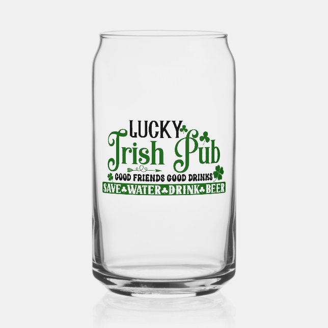 Verre Canette Lucky Irish pub trver St. Patricks Day (Recto)
