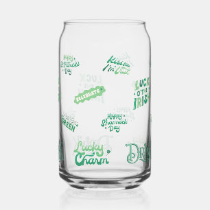 Verre Canette Lucky Shamrock Motif de la fête de la Saint-Patric
