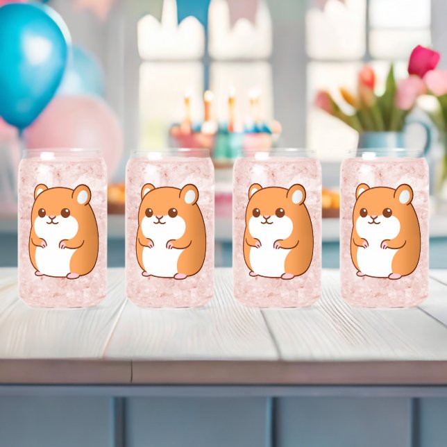 Verre Canette Lunettes de hamster joyeuses (Insitu (Baby Shower))