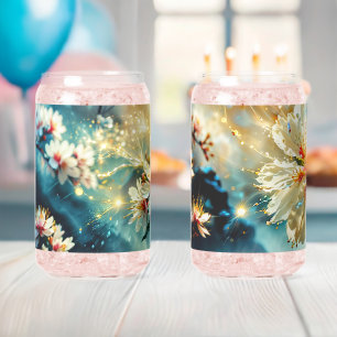 Verre Canette Lunettes de pétales blanches