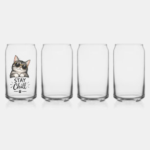 Verre Canette Lunettes de soleil Stay Chill Cat – Conception pou