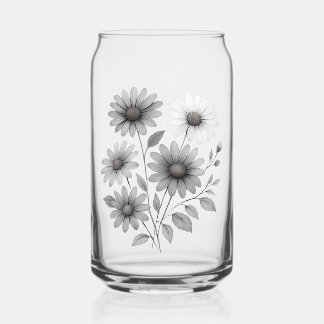 Verre Canette Lunettes d'eau, vaisselle, design marguerite