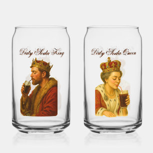 Verre Canette Lunettes soda soda King et Queen Soda