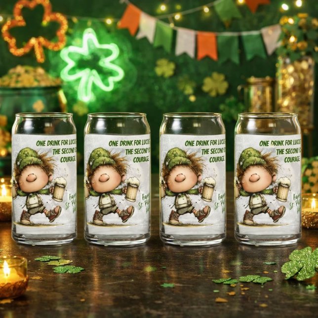 Verre Canette Lutin dansant de la Saint-Patrick  (Créateur téléchargé)