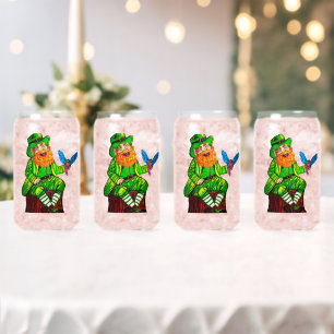 VERRE CANETTE LUTIN HEUREUX ET AMIE FÉE 