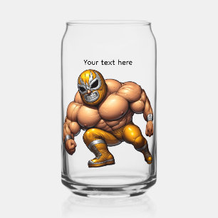 Verre Canette lutteur jaune modifiable