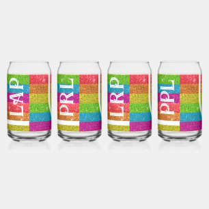 Verre Canette Magique Rainbow Unicorn Parties scintillant Whimsi