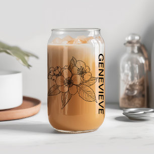 Verre Canette Mai Flower Hawthorn de naissance avec nom personna