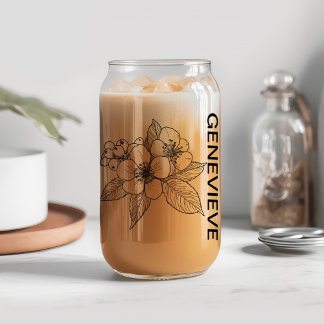 Verre Canette Mai Flower Hawthorn de naissance avec nom personna