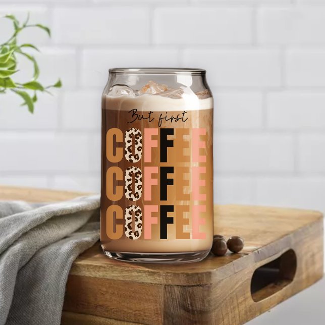 Verre Canette Mais premier Empreinte de léopard rose café (Créateur téléchargé)