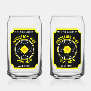 Verre Canette Maison Brassé Dandelion Vin personnalisé