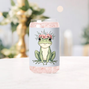 Verre Canette Maison de grenouille florale fantaisiste Art Cotta