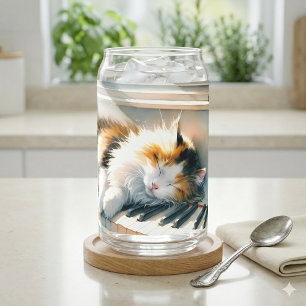 Verre Canette Maisonnette de Chat au Piano Ensoleillée Rêve Cham