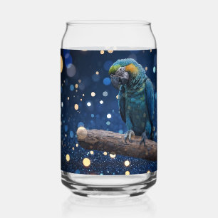 Verre Canette Majesté Bleue : La Macaw Bleue Sur Dreamy Blue Bok