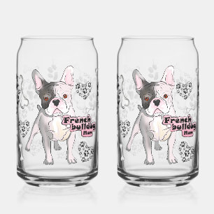 Verre Canette Maman Bouledogue Français Os & Cœurs
