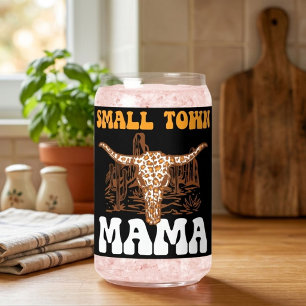 Verre Canette Maman de petite ville   Fête des mères western uni