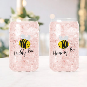 Verre Canette Maman et Papa Abeille Nouveaux Parents