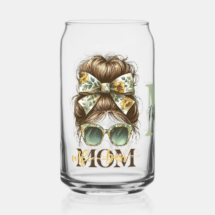 Verre Canette Maman Femme Patron Chignon Vert Ébouriffé