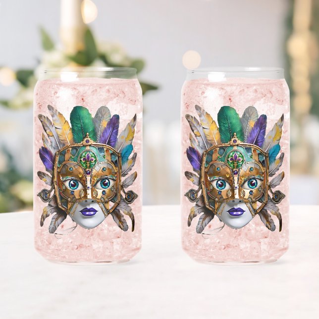 Verre Canette Mardi Gras Météo et Masque Métal (Insitu (Mariage))