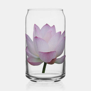 Verre Canette Mariage à fleurs de lotus rose doux