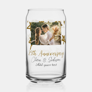 Verre Canette Mariage Anniversaire ajouter nom année image or ét