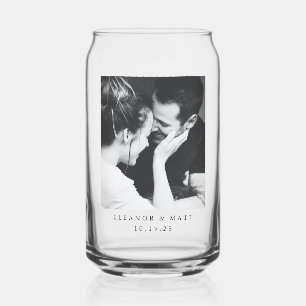 Verre Canette Mariage de couple photo personnalisé minimaliste n