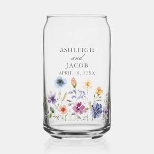 Verre Canette Mariage de printemps élégant aux fleurs sauvages p