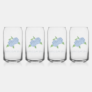 Verre Canette Mariage de Rêve Hydrangea Bleu Shower de Fiançaill