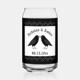 Verre Canette Mariage gothique Baiser Ravens Personnalisé