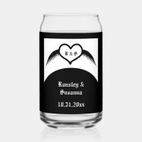 Mariage gothique cœur ailé monogrammé personnalisé