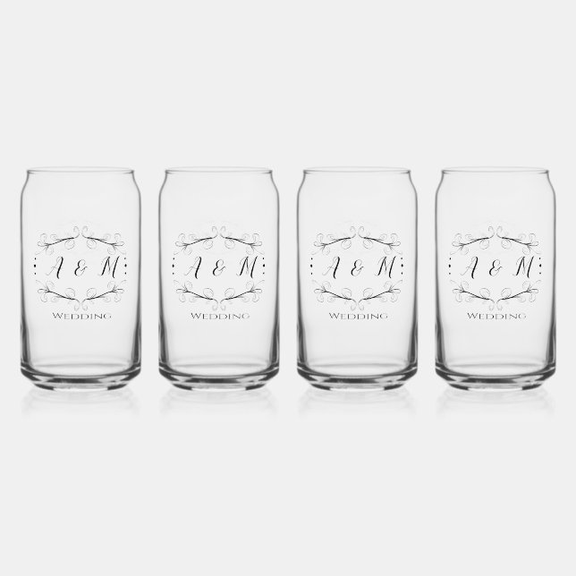 Verre Canette Mariage Green Chic (Recto)