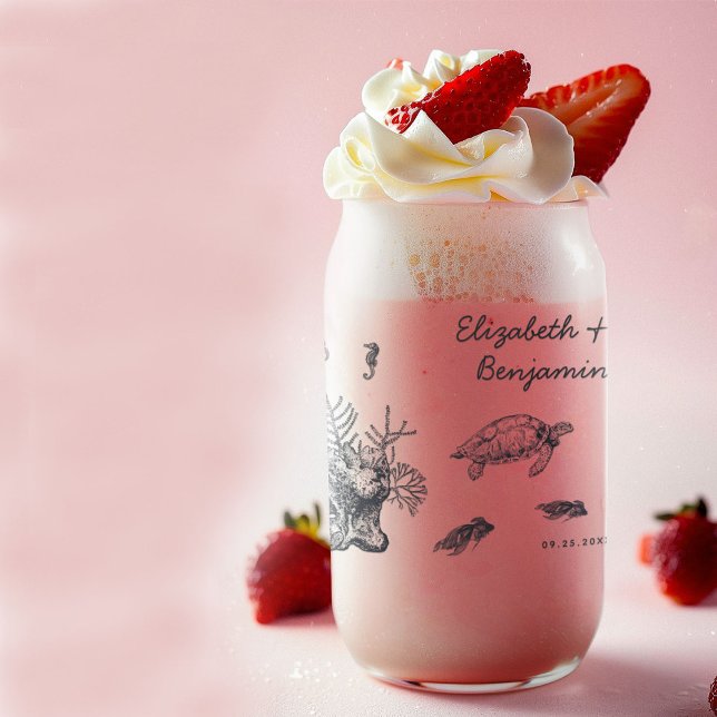 Verre Canette Mariée et chambre sous l'eau Vie marine plage Mari (Créateur téléchargé)